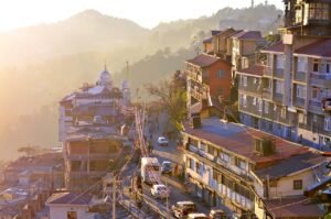 shimla, city, mountains, sunset, nature, sunrise, buildings, houses, fog, haze, town, urban, travel, tourism, himachal pradesh, himachal, india